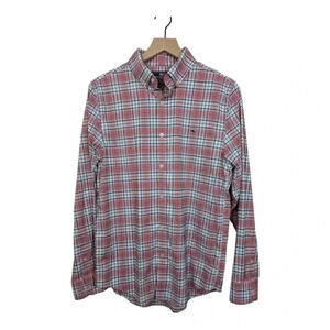 Vineyard Vines Slim Fit Whale Shirt, Plaid Long Sleeve Button Down, Small